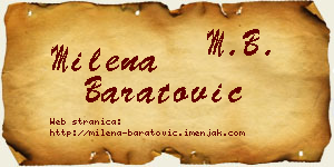 Milena Baratović vizit kartica